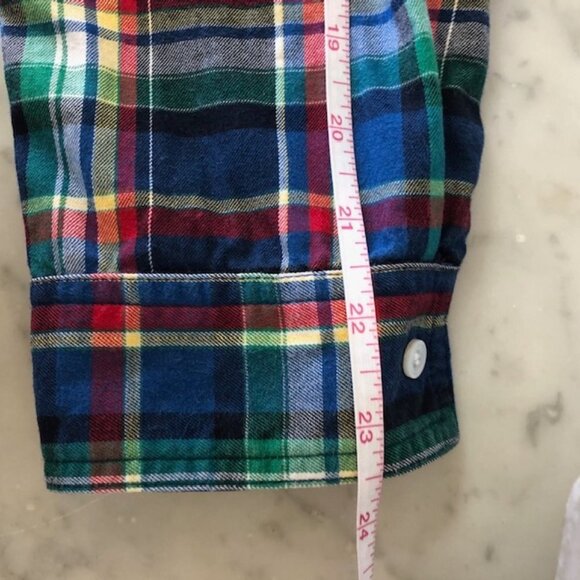 J. McLaughlin Cotton Plaid Long Sleeve Shirt 10 - Picture 14 of 14